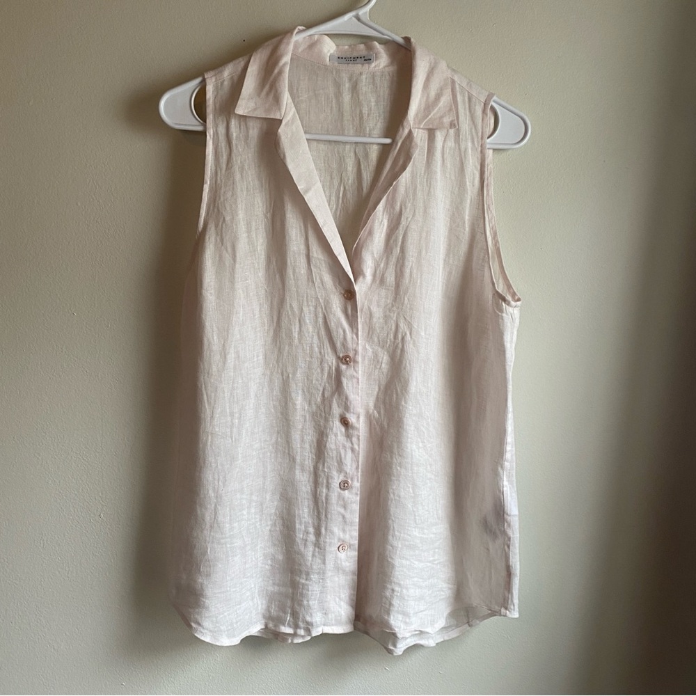 Equipment Femme Baby Pink Linen Tank Top